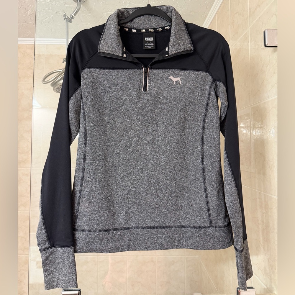 PINK Victoria's Secret Black and Gray Pullover